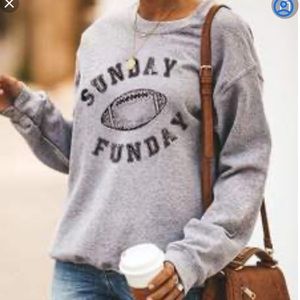 Sunday Funday grey oversized crew neck sweater